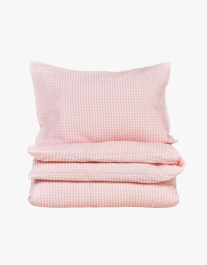 Krepp sengesett rosa - 200x220 cm rosa - 1