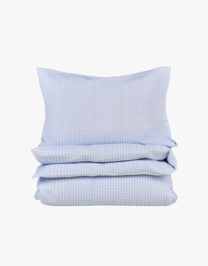 Krepp sengesett lys blå - 140x200 cm lys blå - 1