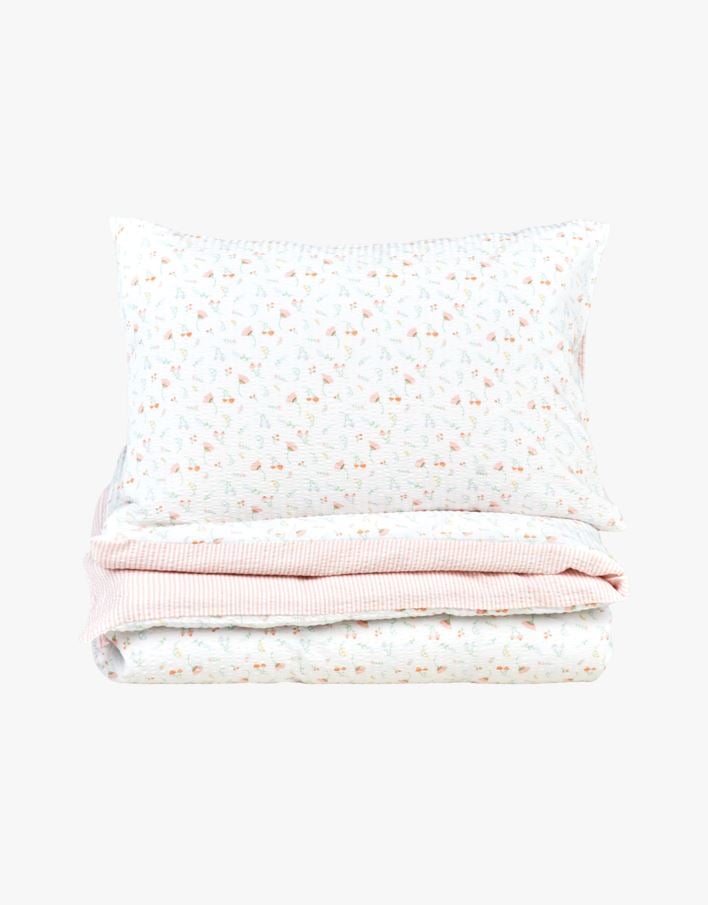 Krepp sengesett multi rosa - 140x220+50x70 cm multi rosa - 1