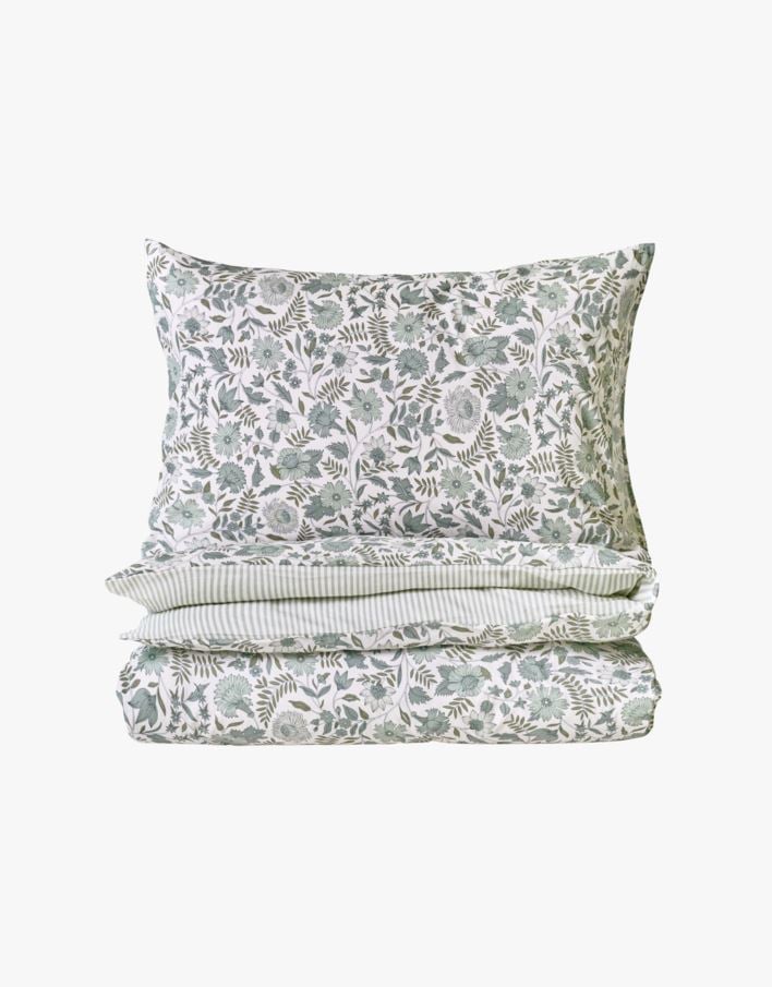 Bomull sengesett grønn - 140x220 cm grønn - 1