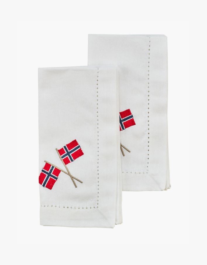 2pk tøyserviett hvit - 45x45 cm hvit - 1