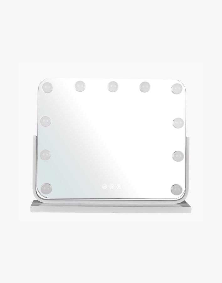 Speil med led-lys hvit - 42x50x12 cm hvit - 1