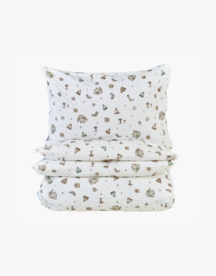 Flanell sengesett              multi grønn - 200x220 cm multi grønn - 1