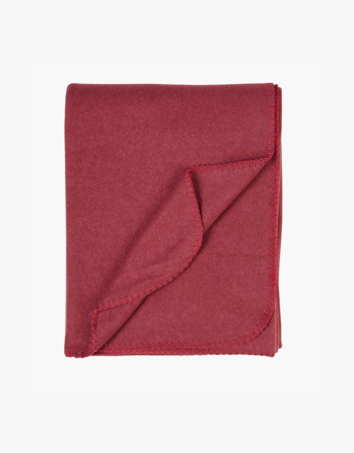 Fleecepledd mørk rød - 130x170 cm mørk rød - 1