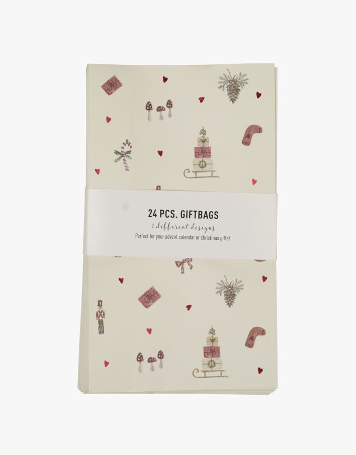 Kalenderposer 24stk multi rød - 14x24x6,5cm multi rød - 1