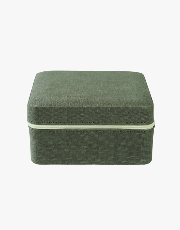 Smykkeskrin m/glidelås olivengrønn - 13x13 cm olivengrønn - 1