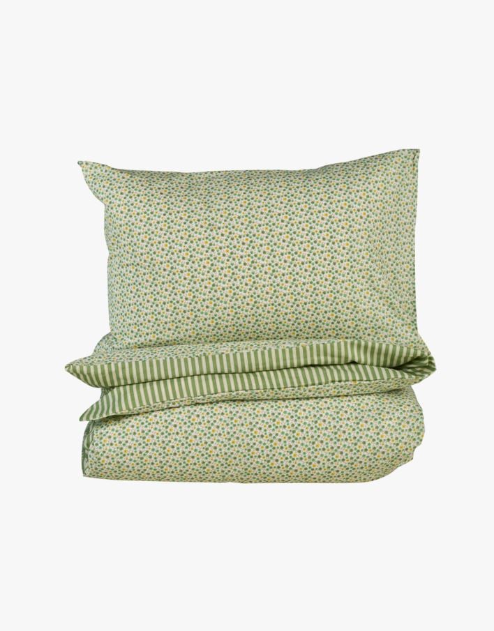Bomull sengesett multi grønn - 140x200+50x70 cm multi grønn - 1