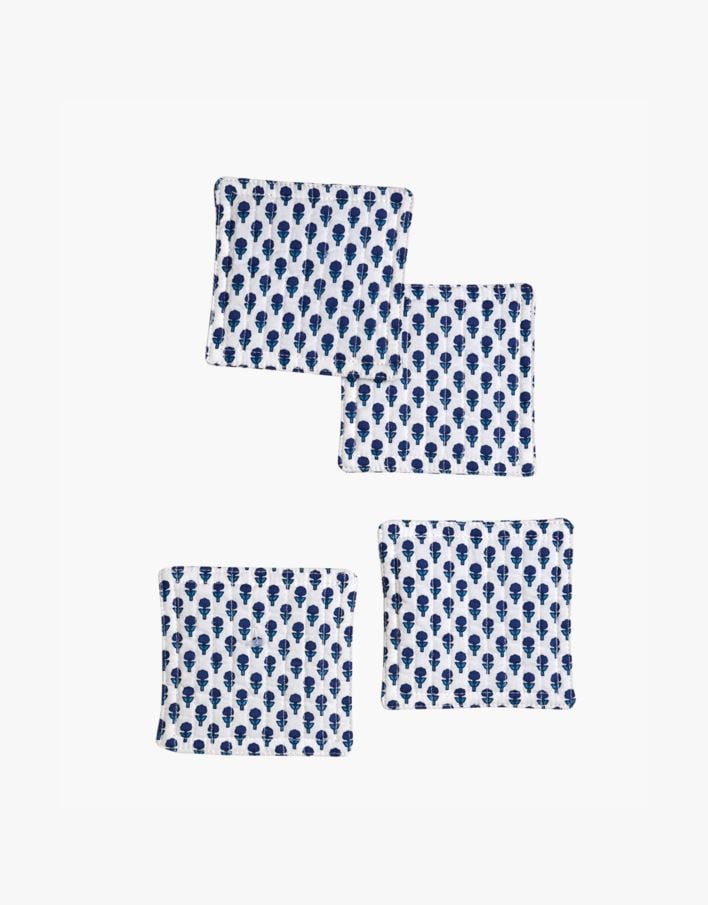 4pk drikkebrikke blå - 10x10 cm blå - 1