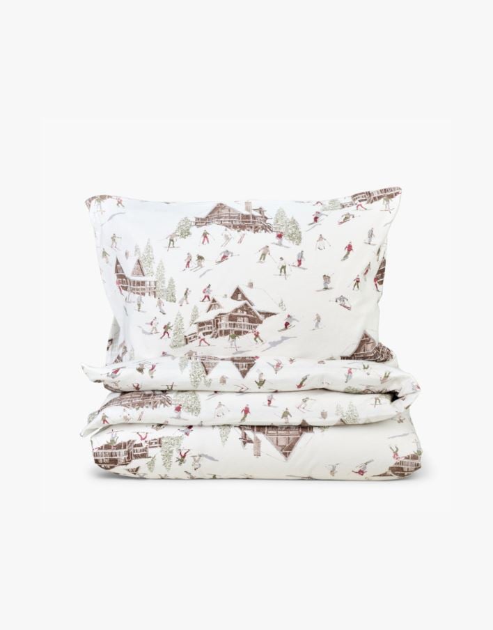 Flanell sengesett multi rød - 140x200 cm multi rød - 1