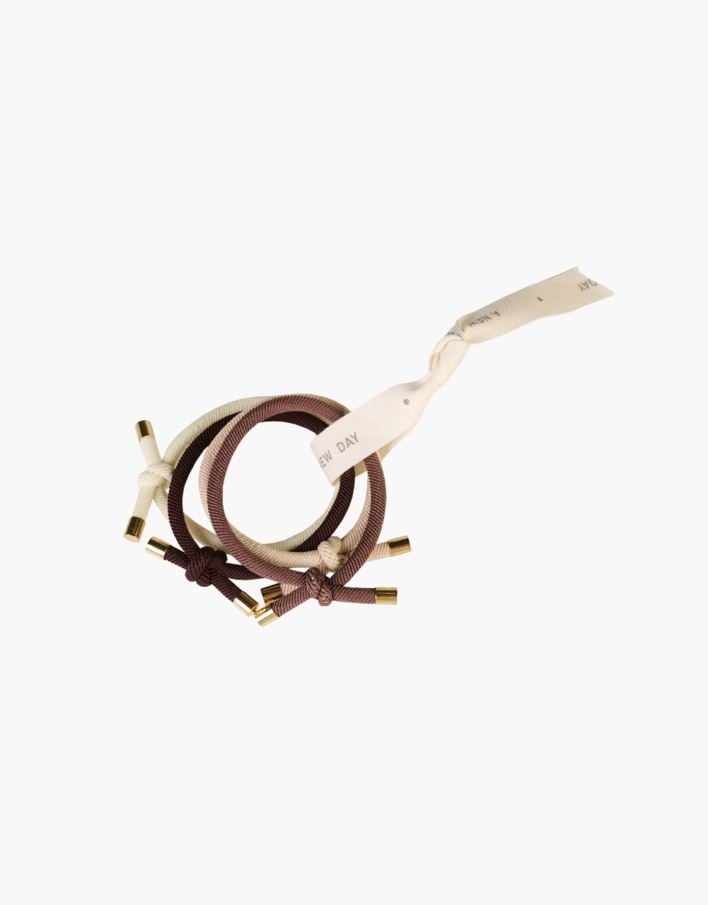 4 pk hårstrikk multi beige - ø6cm multi beige - 1