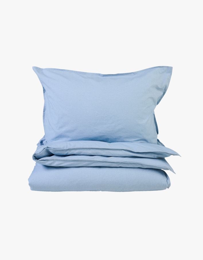 Bomull sengesett blå - 140x200 cm blå - 1