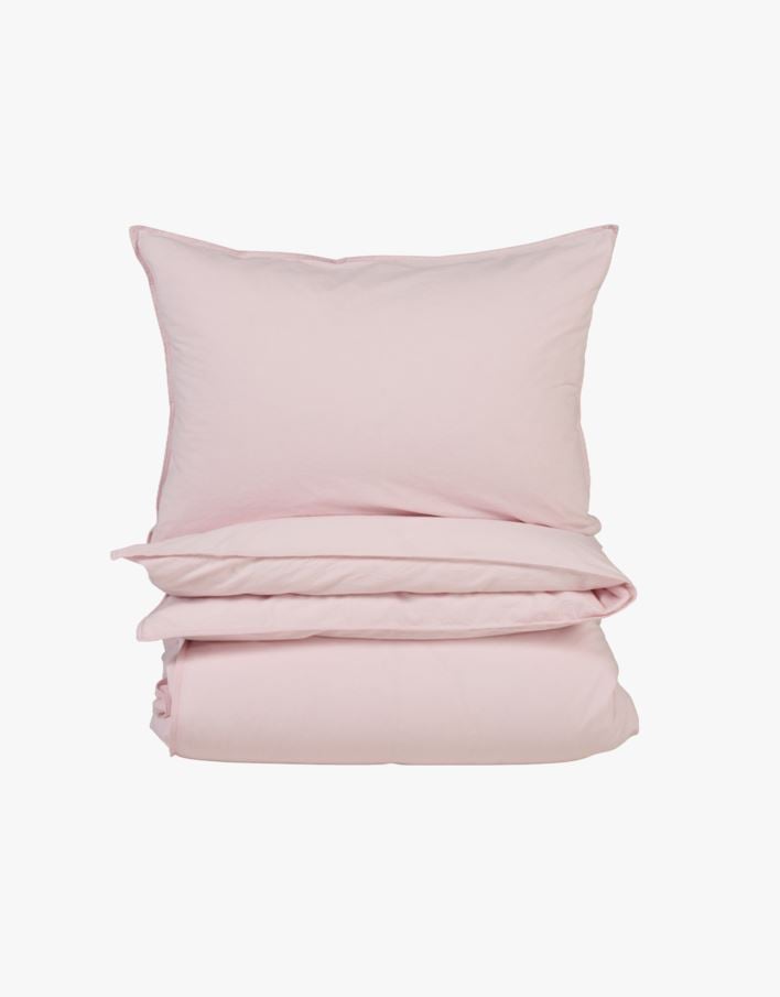 Bomull sengesett lys rosa - 140x220 cm lys rosa - 1