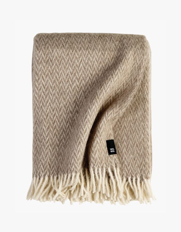 Ullpledd taupe - 130x170 cm taupe - 1