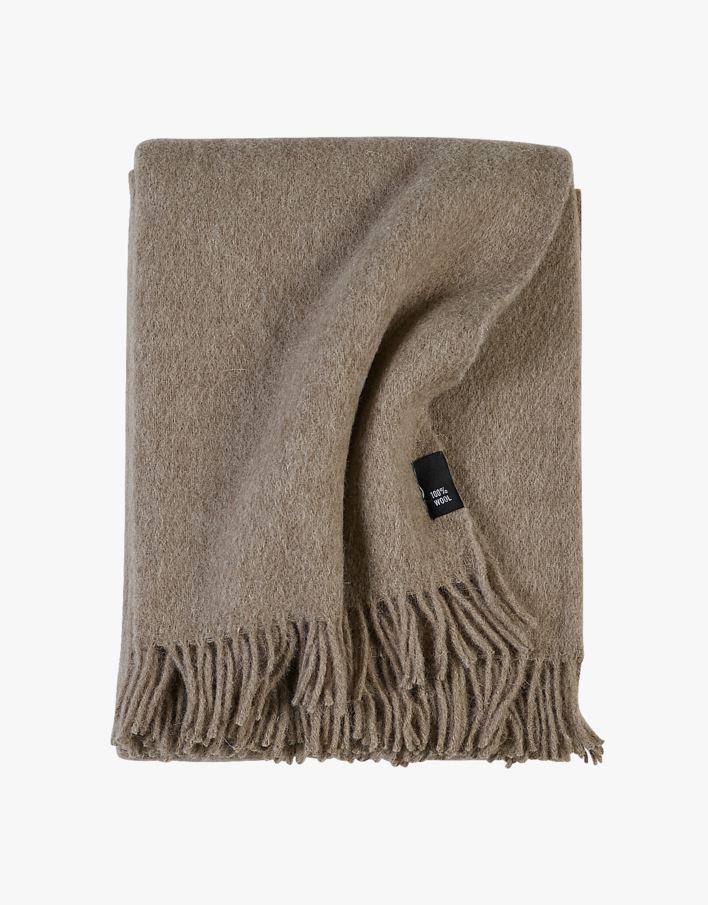 Ullpledd lys brun - 130x170 cm lys brun - 1