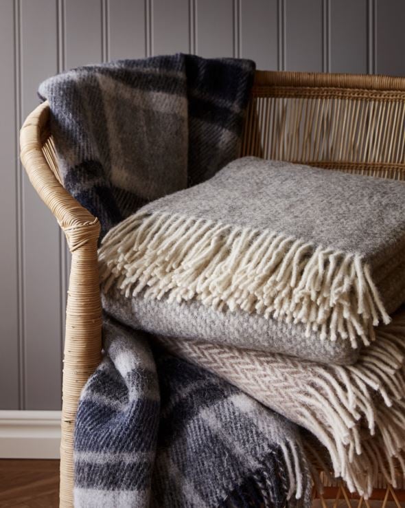 Ullpledd taupe - 2